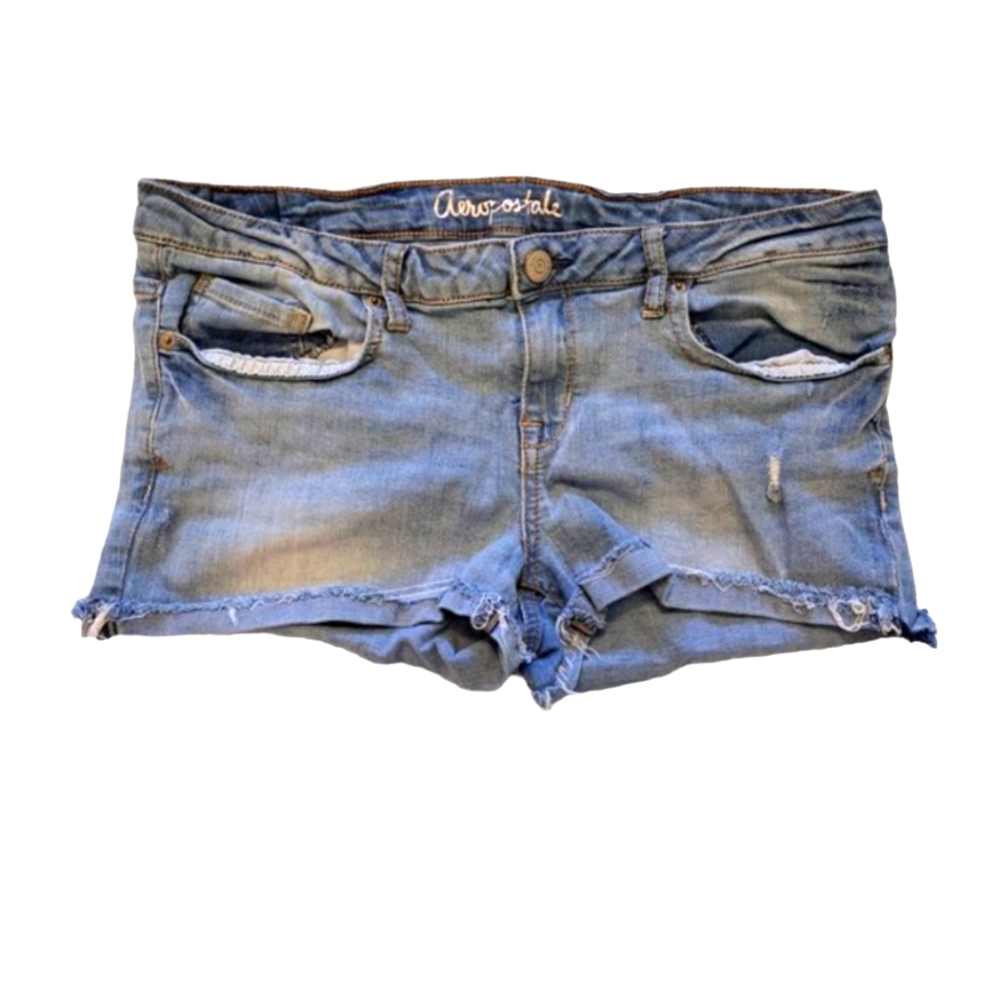 Aeropostale Cutoff Denim Stretchy Lola Jegging Shorts Size 10